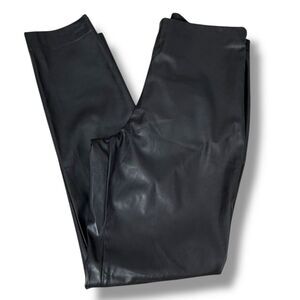 NWT French Connection Black Faux Leather Straight Leg Pants | Size 8